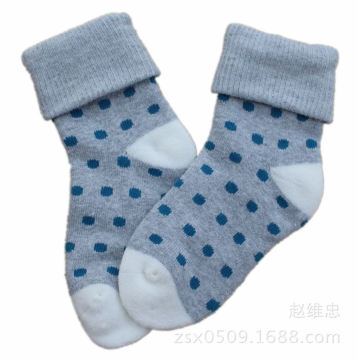 Kinder-Baumwoll-Terry-Socken mit Turn-Over-Welt (KA402)